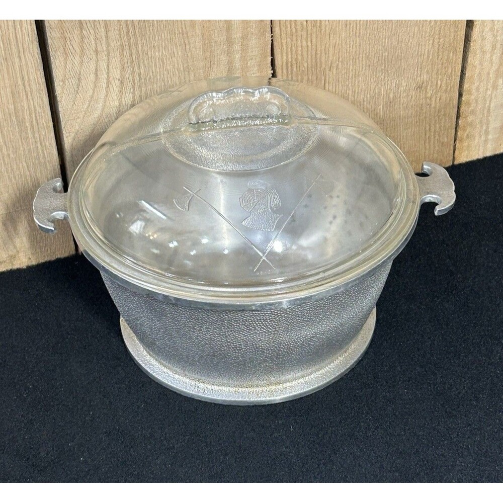 Guardian Service Hammered Aluminum Cookware 10" Pot With Glass Lid S-1